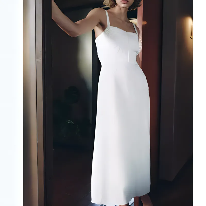 ZARA Slip Dresses Women's White-2