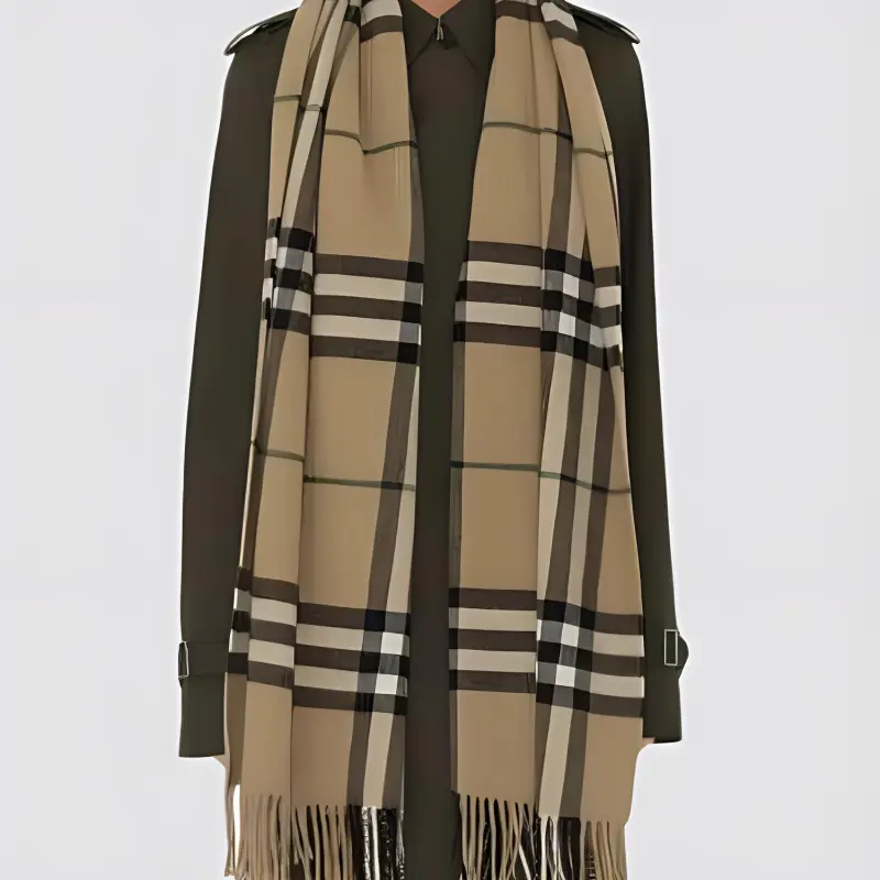 Burberry Wide Check Cashmere Scarf-3