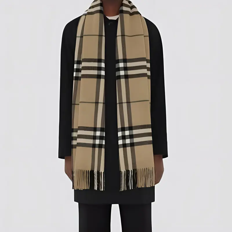 Burberry Wide Check Cashmere Scarf-2