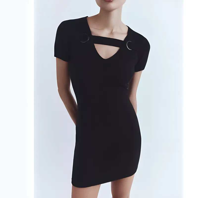 ZARA Short Sleeved Dresses Women's Black-3
