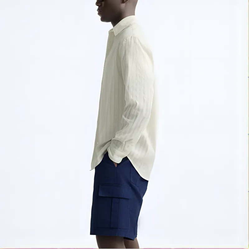 ZARA Shirts Men Brown/Blue-4