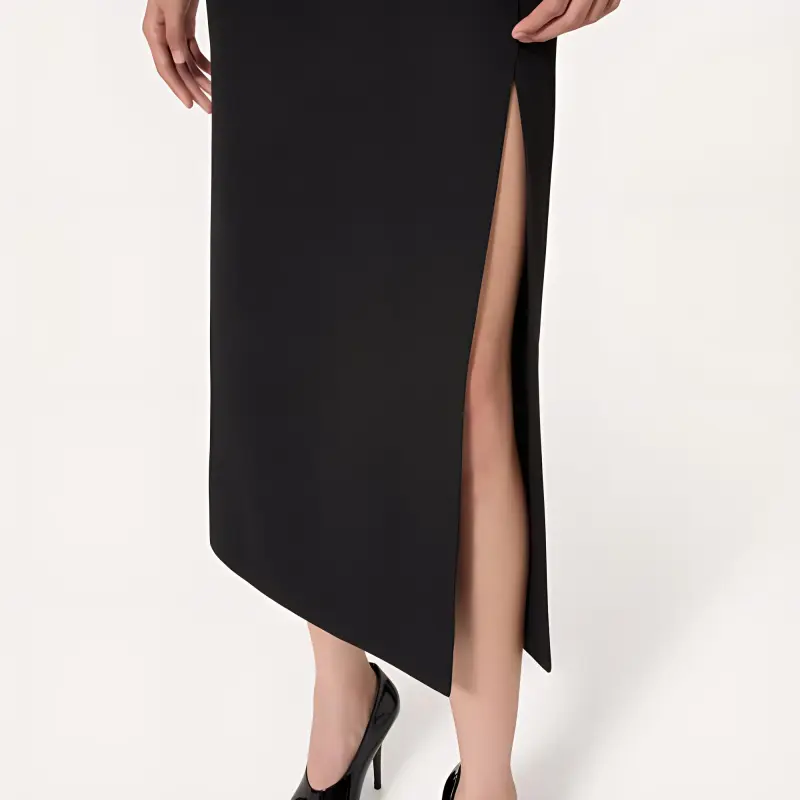 Valentino Grisaille Striaght Hem Midi Skirt-4