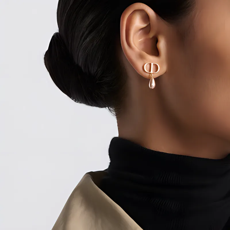 DIOR Metal Earrings Women's Pink-2