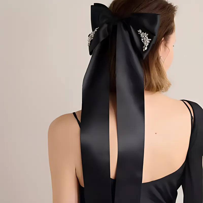 SIMONE ROCHA Floral-embellished Satin Hair Bow-3