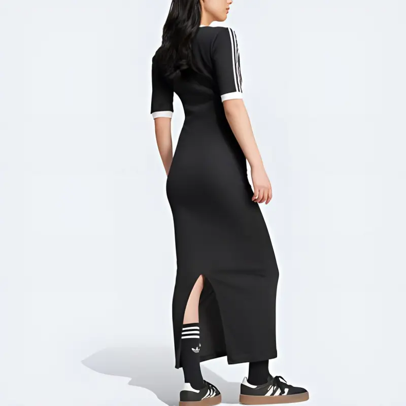 Adidas Originals Adicolor 3 Stripes Knit V Neck Dress-2