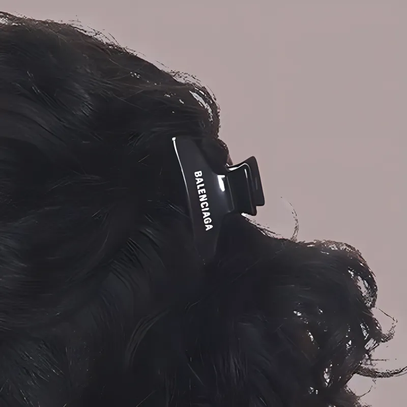Balenciaga Acetate Hair Clips Women's Black-2