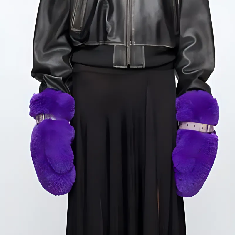 Acne Studios Polyester Gloves Unisex Purple-4