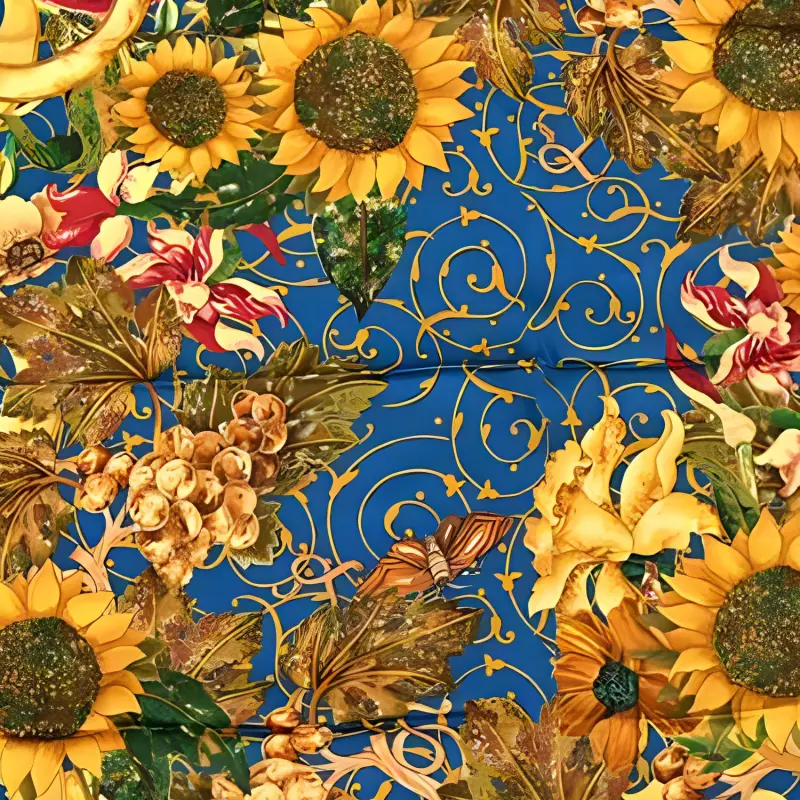 CHANEL 1990-2000s Sunflower Scarf-2