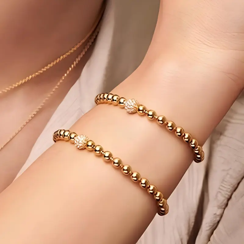 Pandora Synthetic Cubic Zirconia Bracelets Women's Gold-2