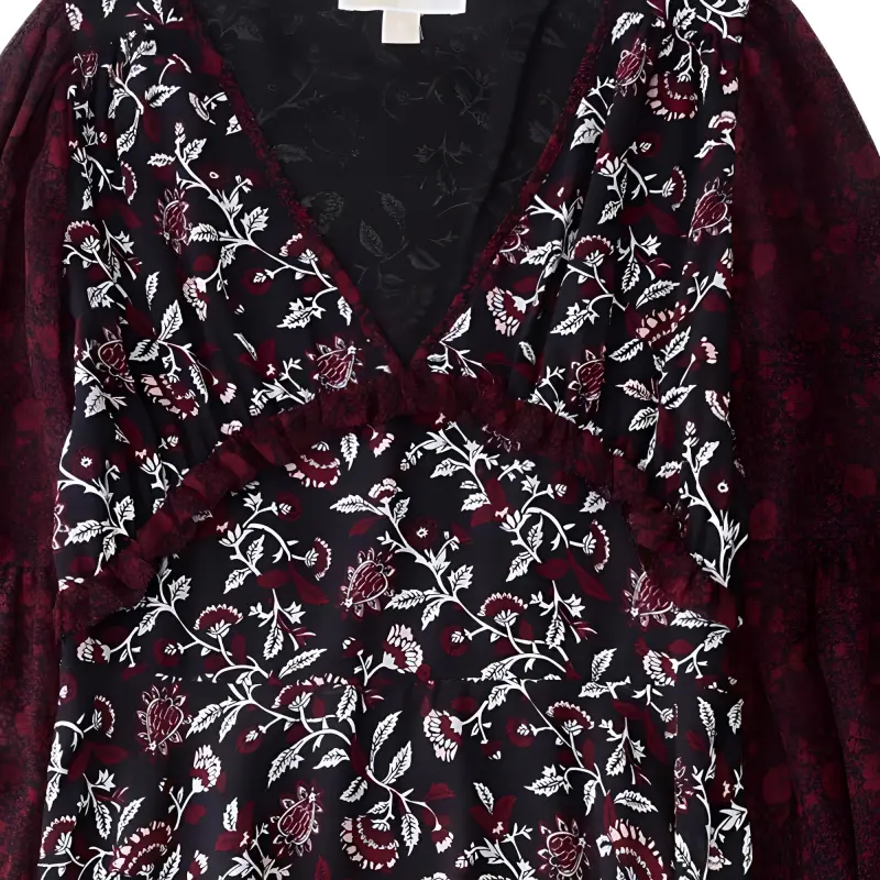 MICHAEL KORS SS23 Long Sleeved Dresses Women's Burgundy-1