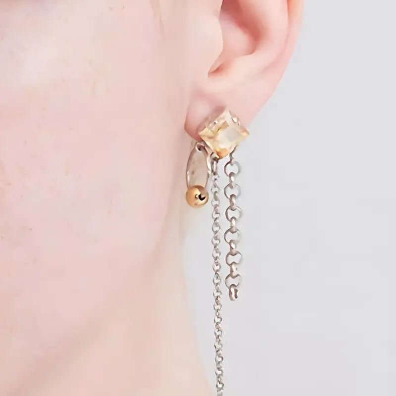 JUSTINE CLENQUET JEWELLERY Brass Earrings Women's Silver-2