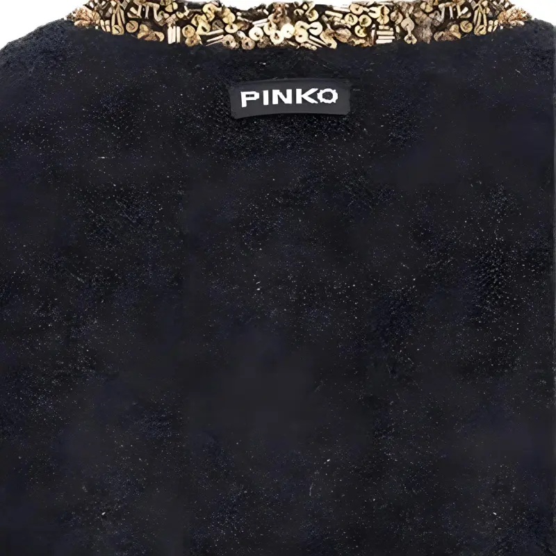 PINKO FW24 Velvet-feel Coat Women's Black-4