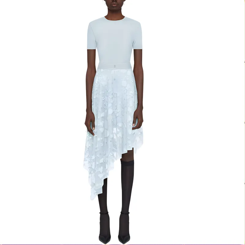 GIVENCHY FW24 Short-Sleeved Dresses Women's White-green Mix-1