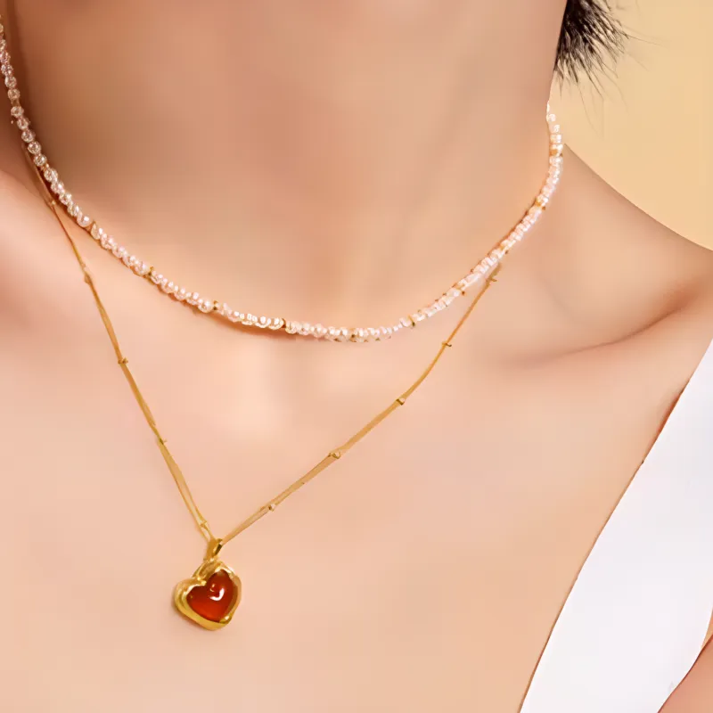 Lola Rose Rhodonite Silver Necklaces Women's Red-1