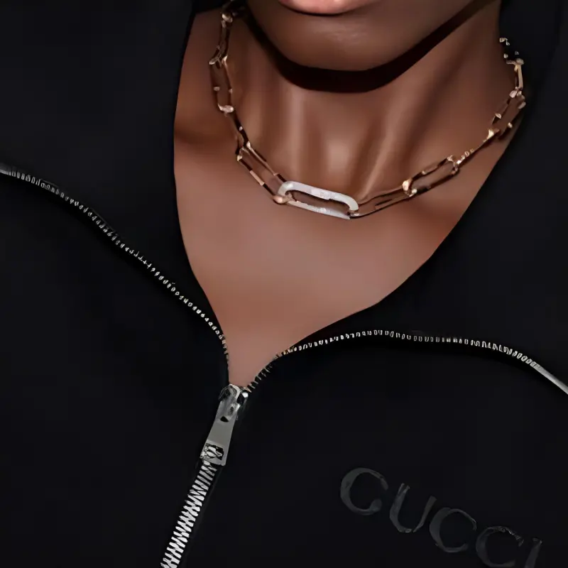 GUCCI Diamond 18K Gold Necklaces Unisex Gold-2