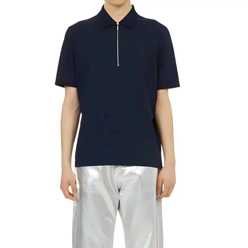 Ferragamo Half Zipped Short Sleeved Polo Shirt-2