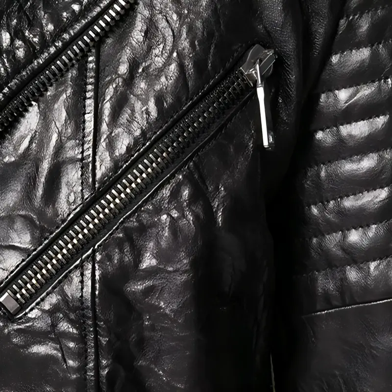 GUCCI Leather Jackets Men Black-4