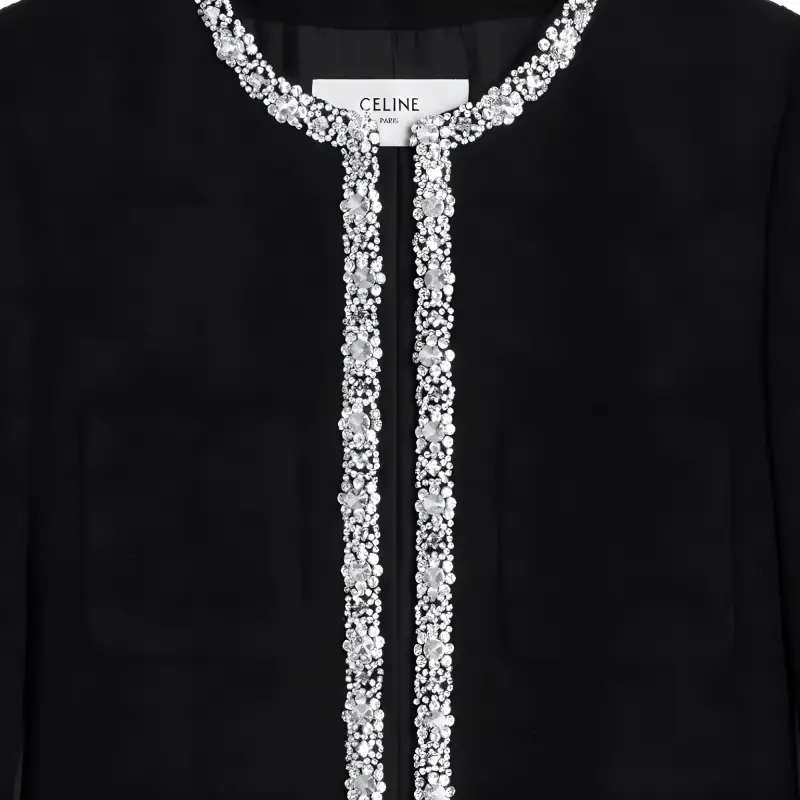 CELINE SS23 Knitted Fabric Cardigan Women's Black-2