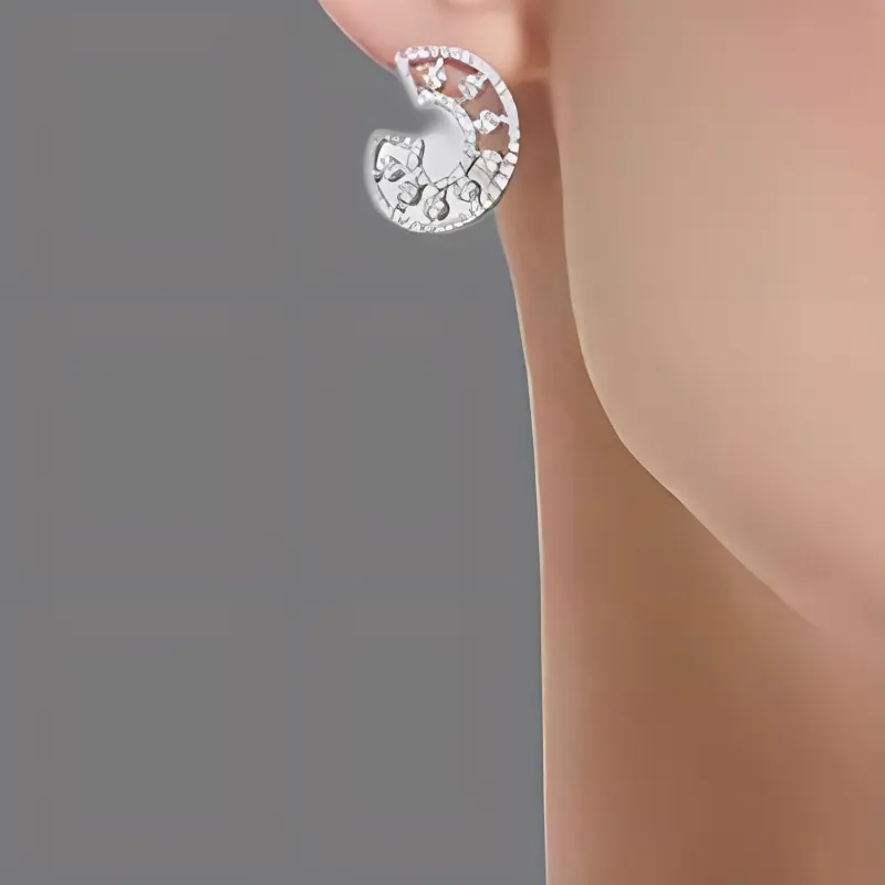 De Beers 18kt White Gold Dewdrop Hoop Diamond Earrings-3