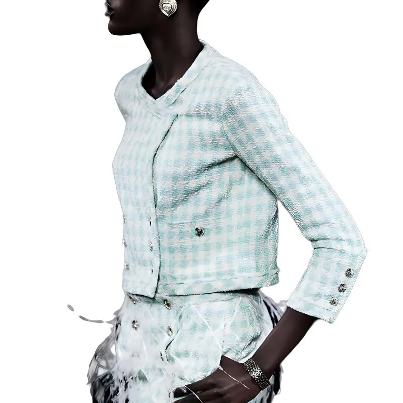 CHANEL Jackets Coats Women's Light Blue-1