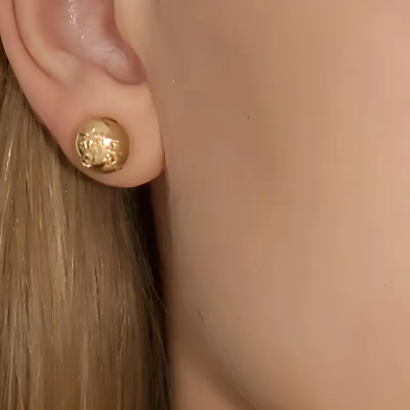 Burberry Brass Gold plated Stud Earrings Women's Gold-2
