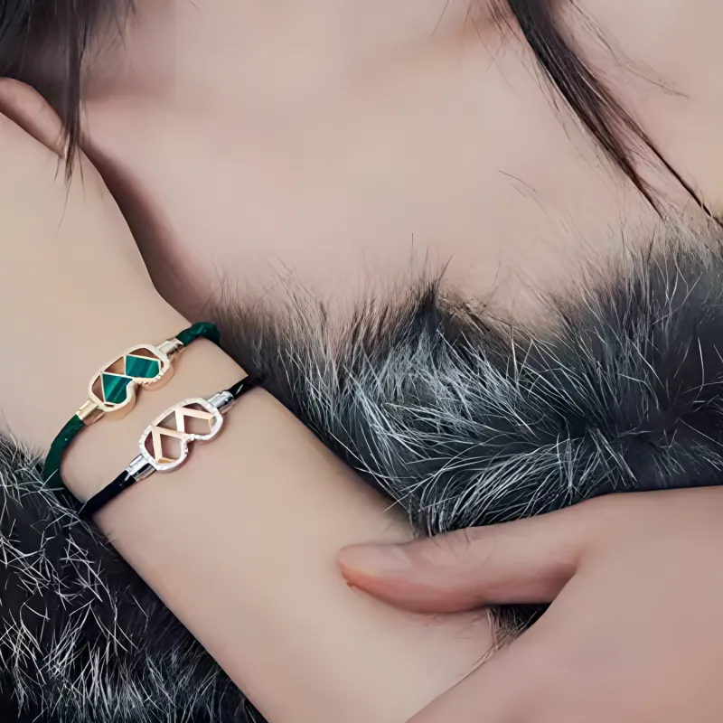 ICEWALD Malachite 925 Sterling Silver 18K Gold Plated Bracelets Women's Green-4