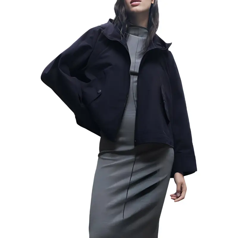 ZARA Parka Coats Women's Blue-2