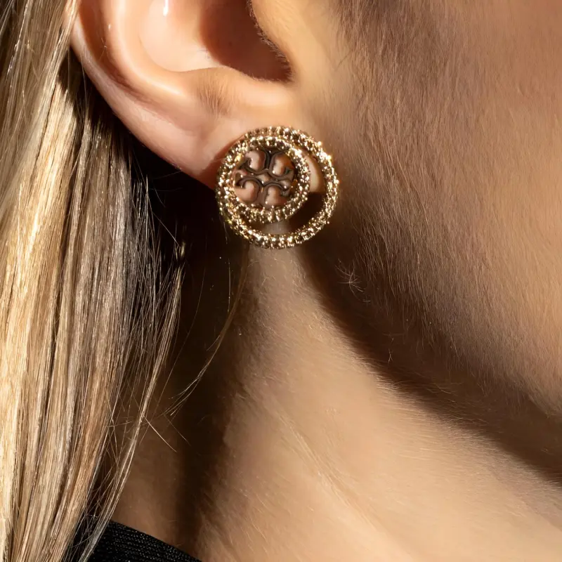 TORY BURCH Double Ring Embellished Earrings-2