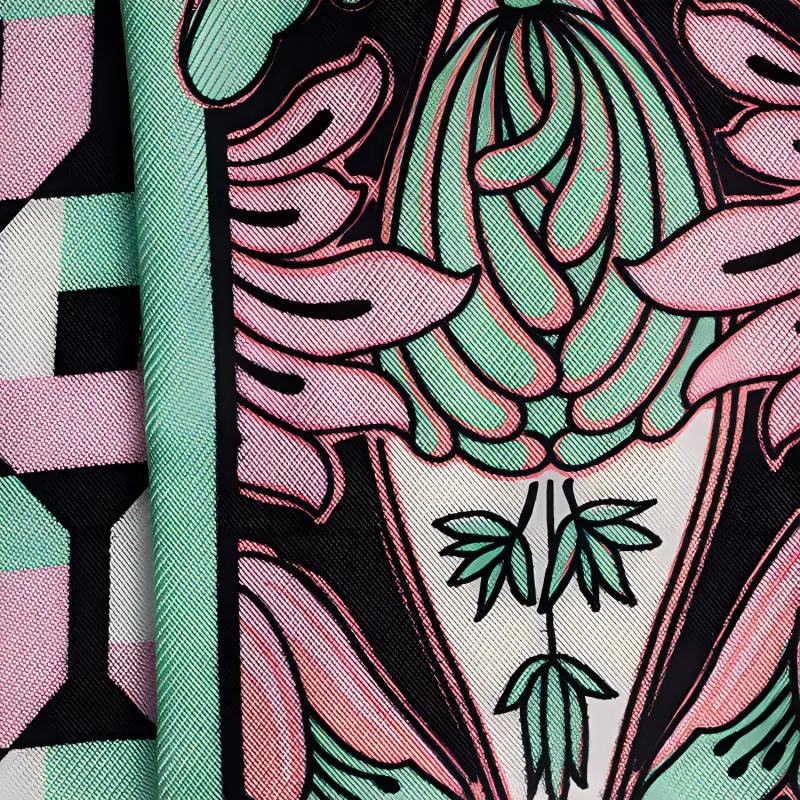 PRADA Silk Scarves Women's Green/Pink-2