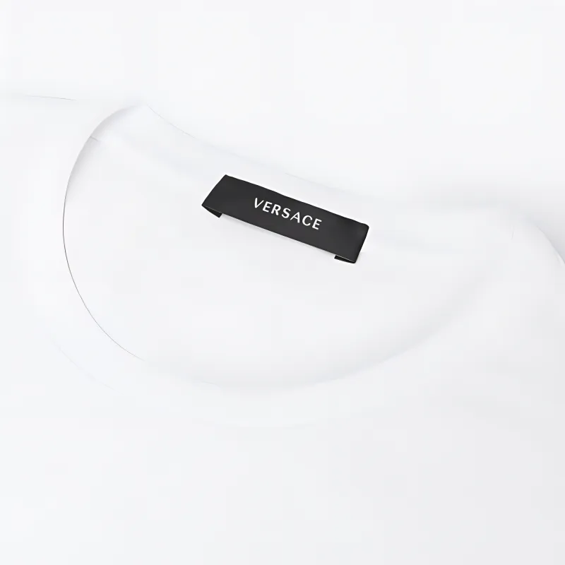 VERSACE Logo Embroidered T Shirt 'White/Black'-2