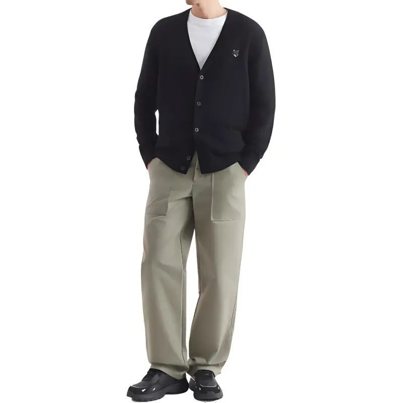 Maison Kitsune Bold Fox Head Patch Button Up Cardigan-2