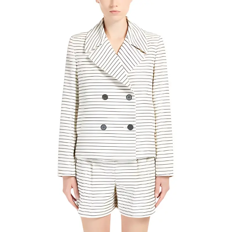 MaxMara Studio Assuan Striped Double Breasted Jacket-2