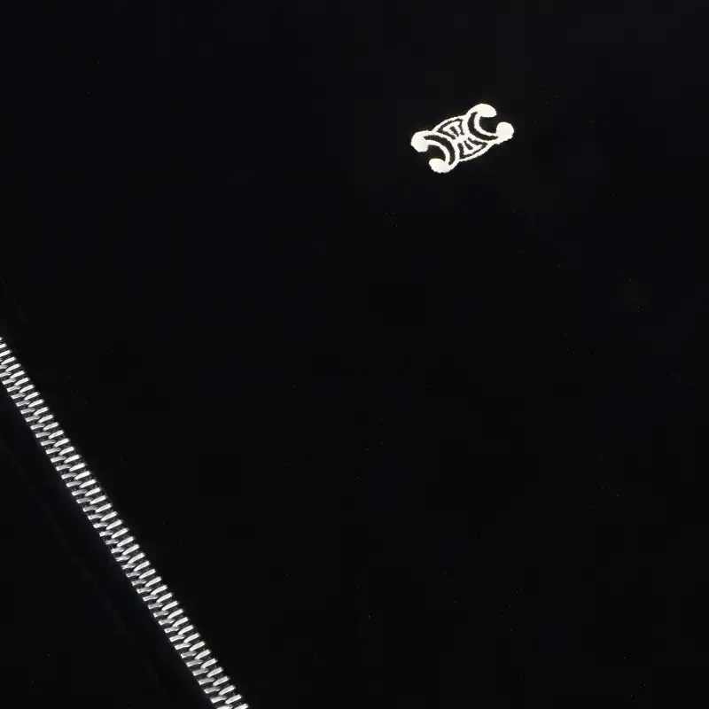 CELINE Triomphe Tracksuit Jacket In Velvet Jersey-3
