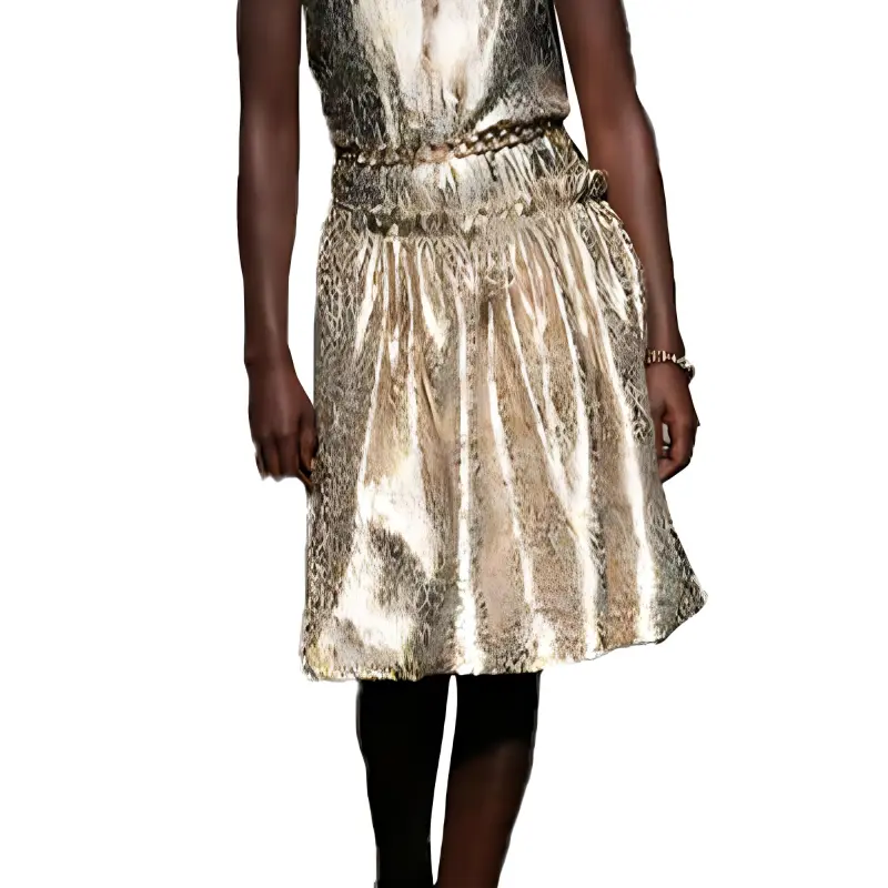 CHANEL SS23 Sleeveless Dress Women's Gold-3