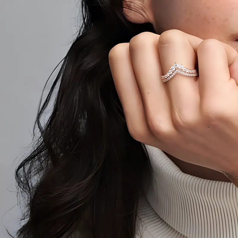 Pandora Cubic Zircon Rings Women's Rose Gold-2