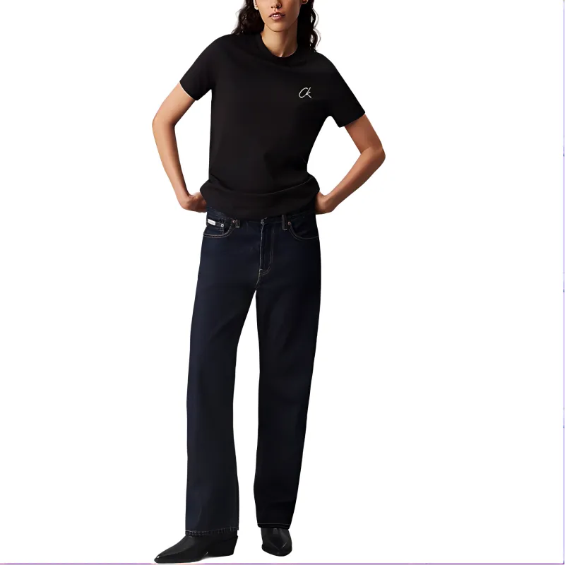 CALVIN KLEIN Regular T Shirt Women's Black Europe Version-2