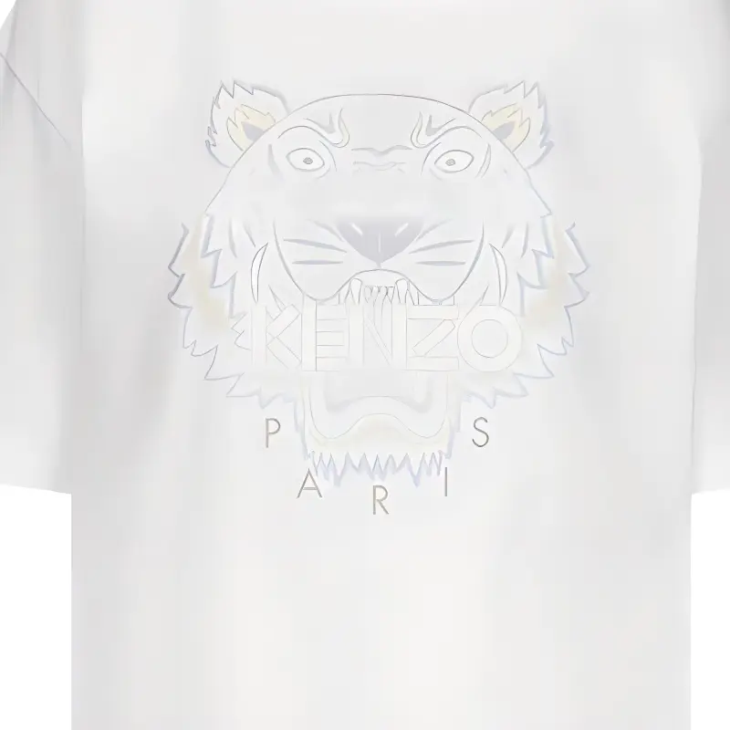 KENZO Classic Tiger Head T Shirts Women's White-2