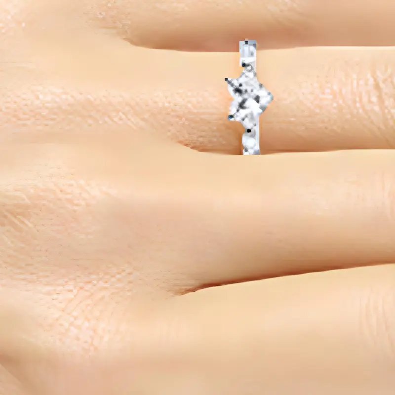 FRED White Diamonds Rings Women's Silver-2