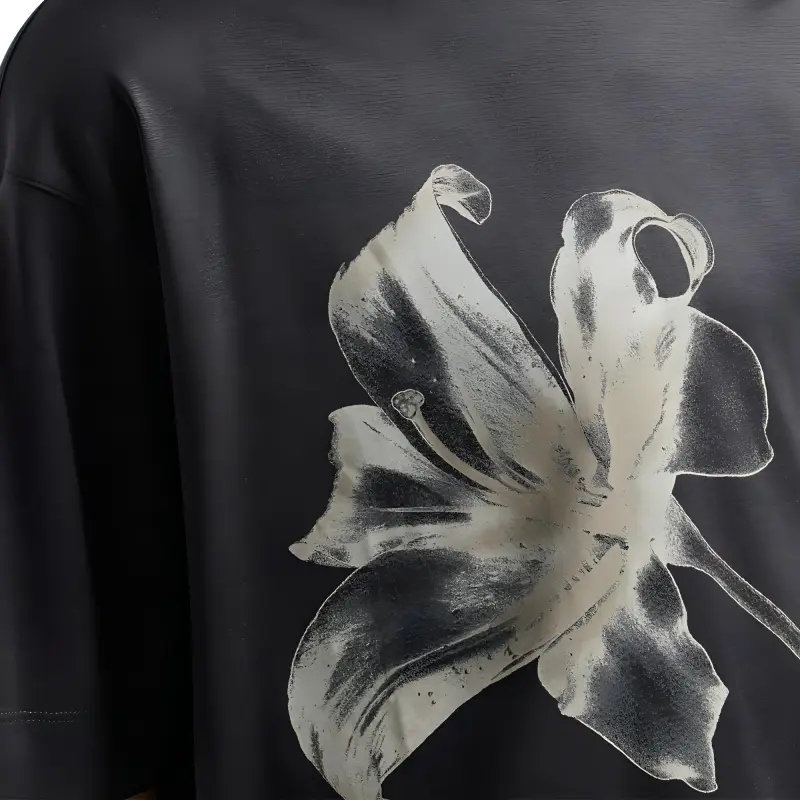EMPORIO ARMANI Asv Lyocell Blend Jersey Oversized T shirt With Lily Print-4