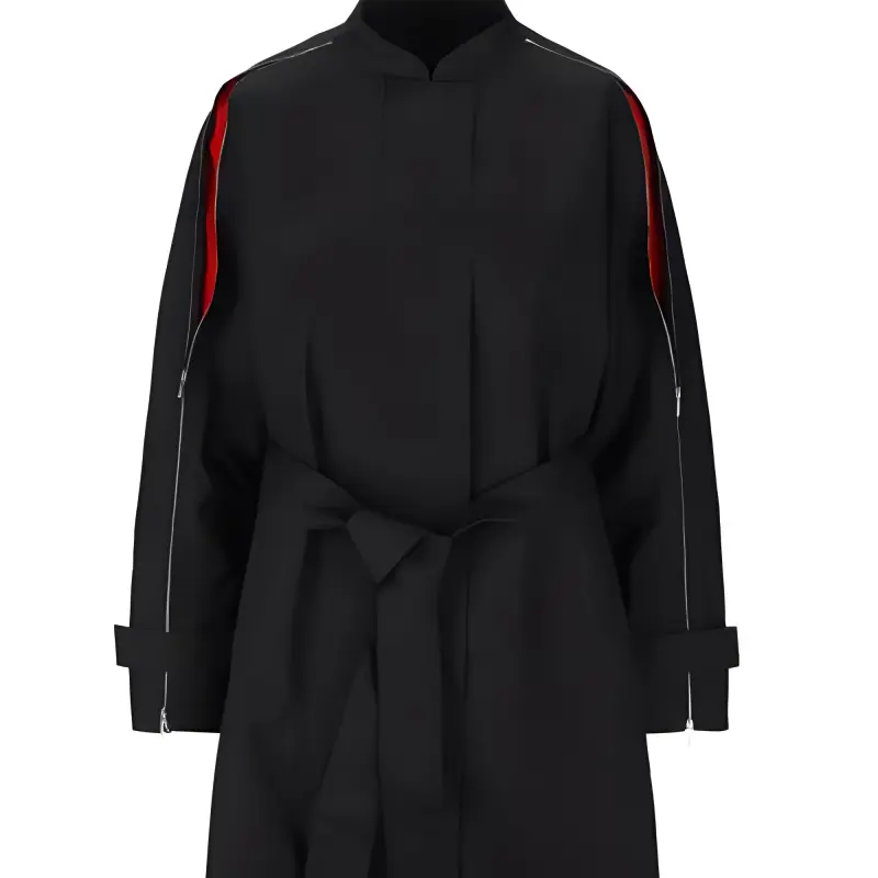 Ferragamo Zip detail Belted Trench Coat-2