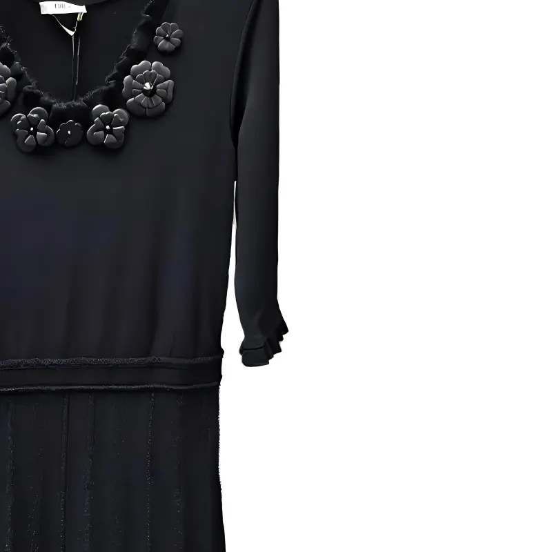 FENDI Long Sleeved Dresses Women's Black-3