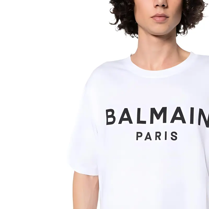 BALMAIN Logo Print T shirt-4