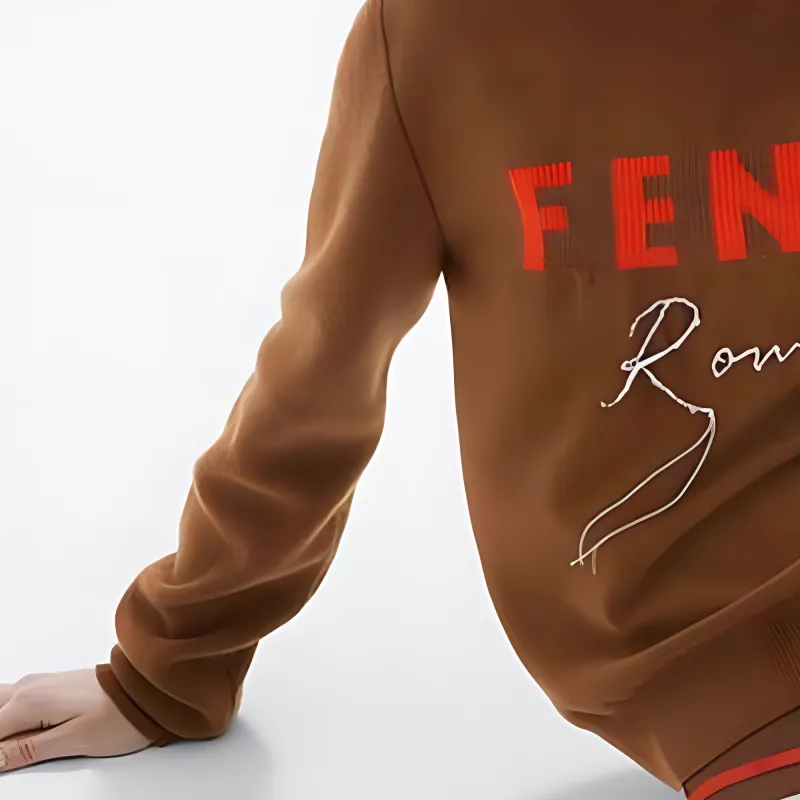 FENDI Logo Intarsia-Knit Crewneck Jumper-5