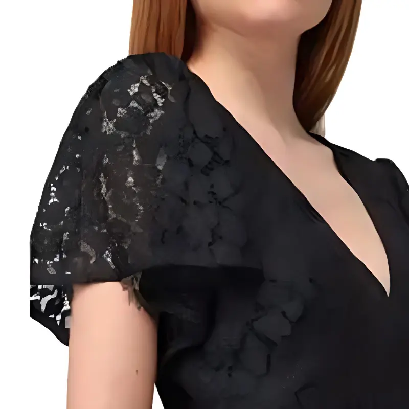 MICHAEL KORS V Neck Lace Dress-4