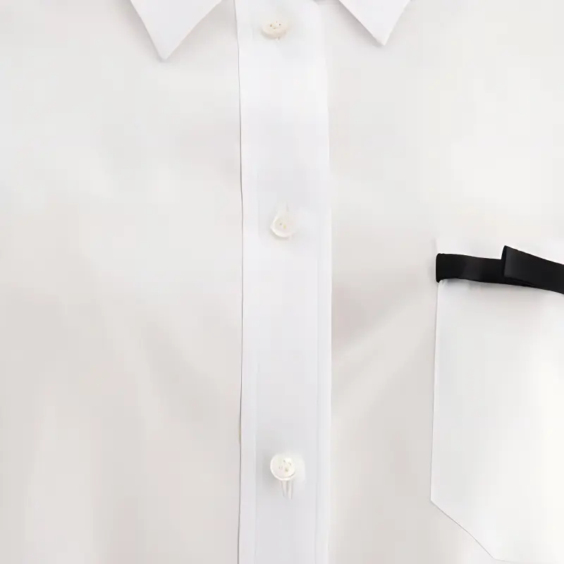 Givenchy Bow Cropped Long Sleeve Shirt 'White'-2
