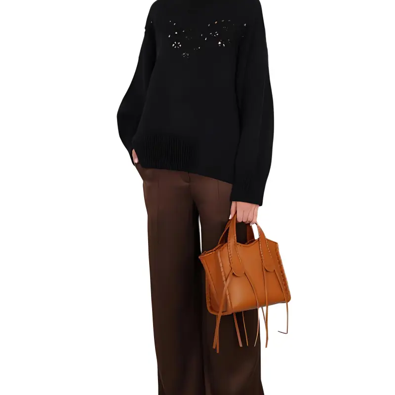 Chloé Open knit Roll neck Wool Jumper-2