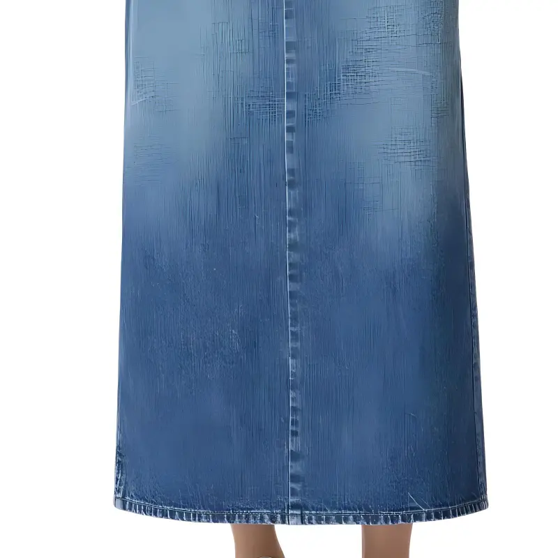 Valentino SS24 Denim Long Skirt Women's Blue-2