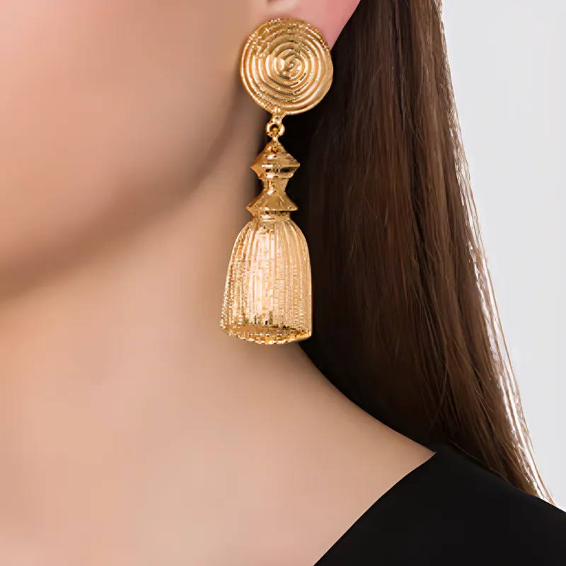 MOSCHINO Metal Clip On Earrings Women's Gold-2