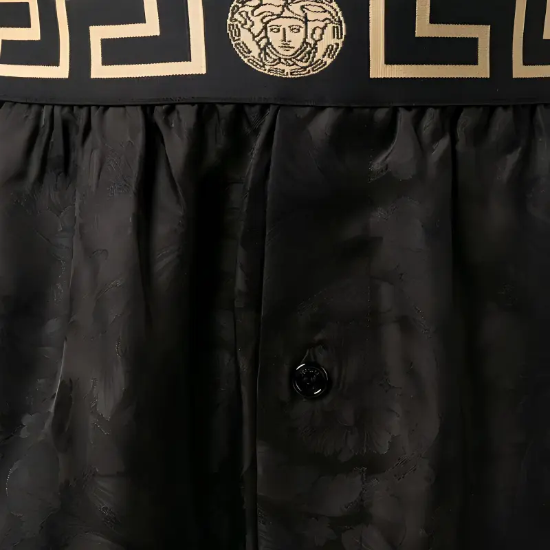 VERSACE Logo Waistband Shorts-4