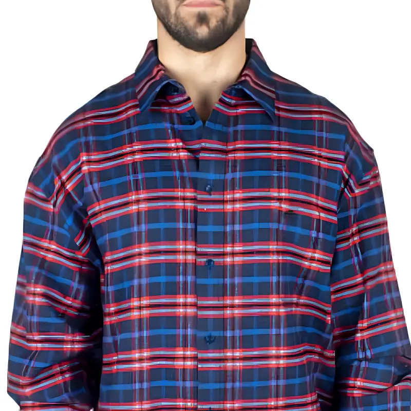 Balenciaga Shirt Men's Red Blue-3
